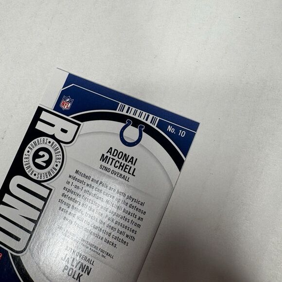 2024 Panini Contenders Round Numbers Adonai Mitchell, Ja'Lynn Polk #10 Rookie RC - Picture 6 of 6